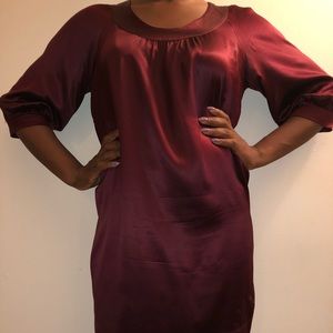 Three quarter sleeve silk dress